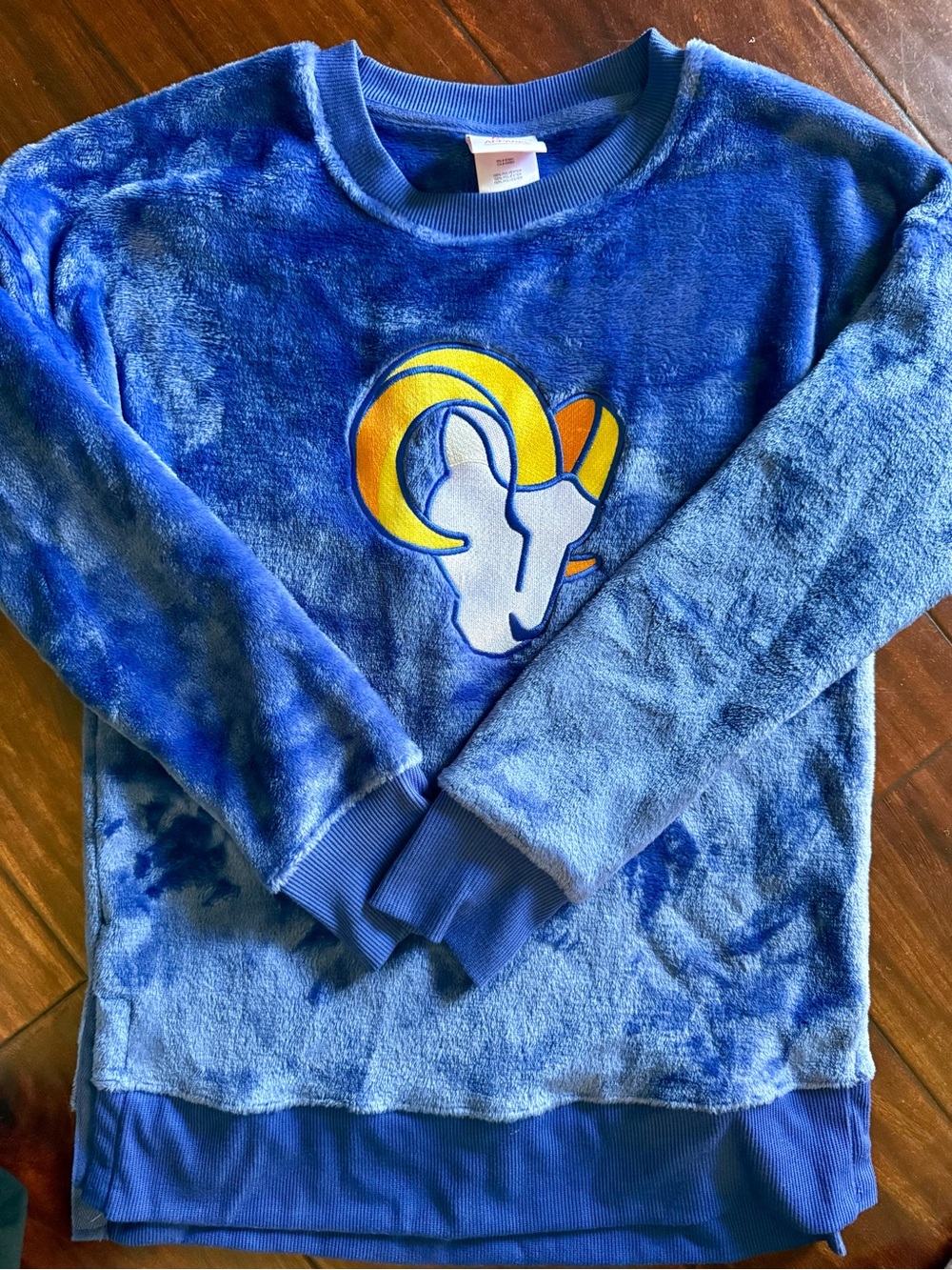 NFL Blue Plush Pullover with Yellow Ram Logo